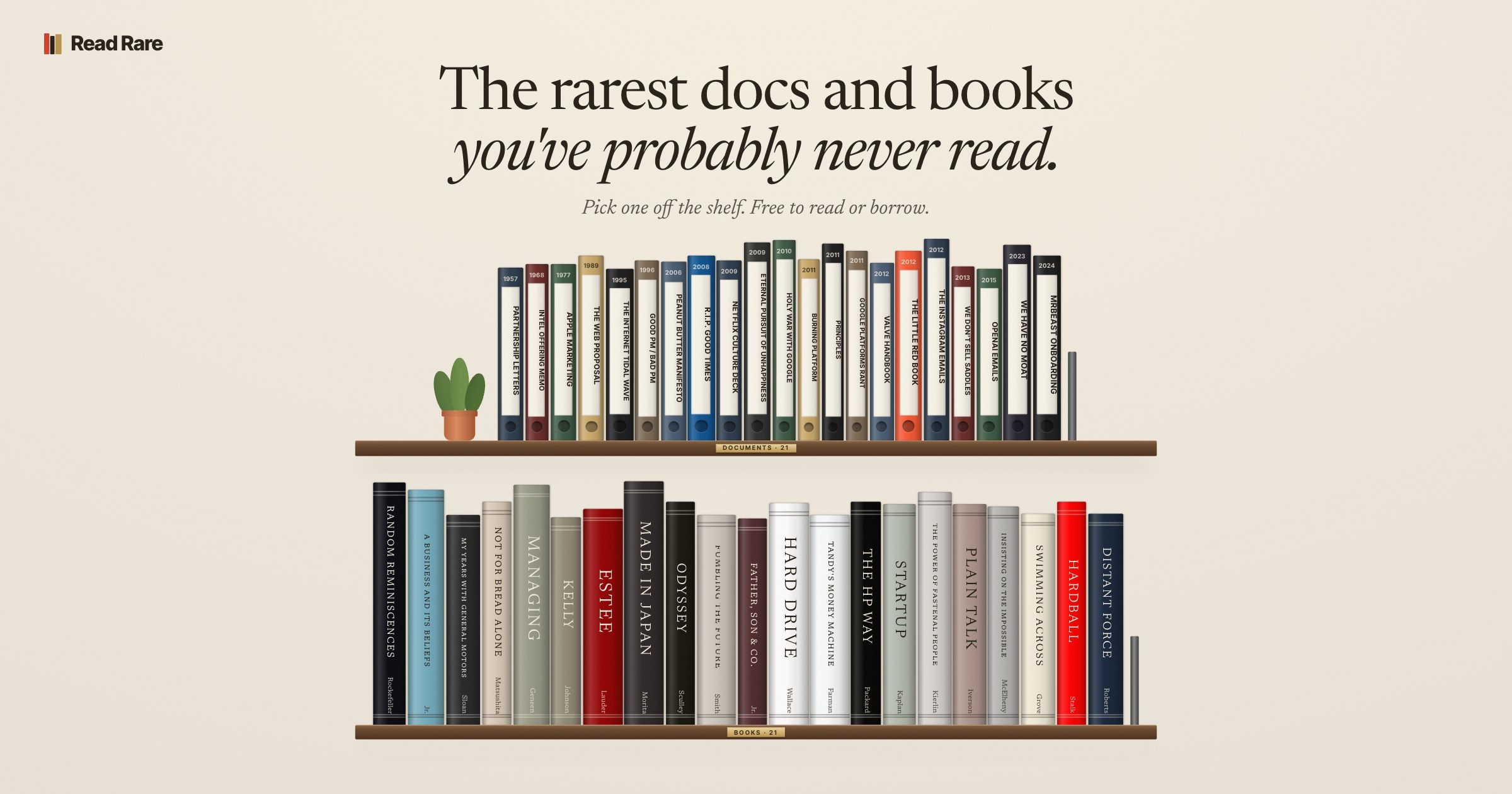 A bookshelf of rare company documents and out-of-print tech books preview
